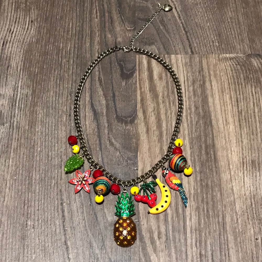 Betsey Johnson tropical charm necklace